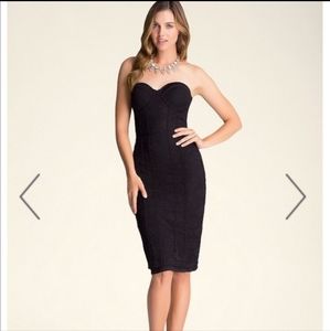 Like new Bebe Corset Lace Bustier Black Midi Dress‎ Size 4